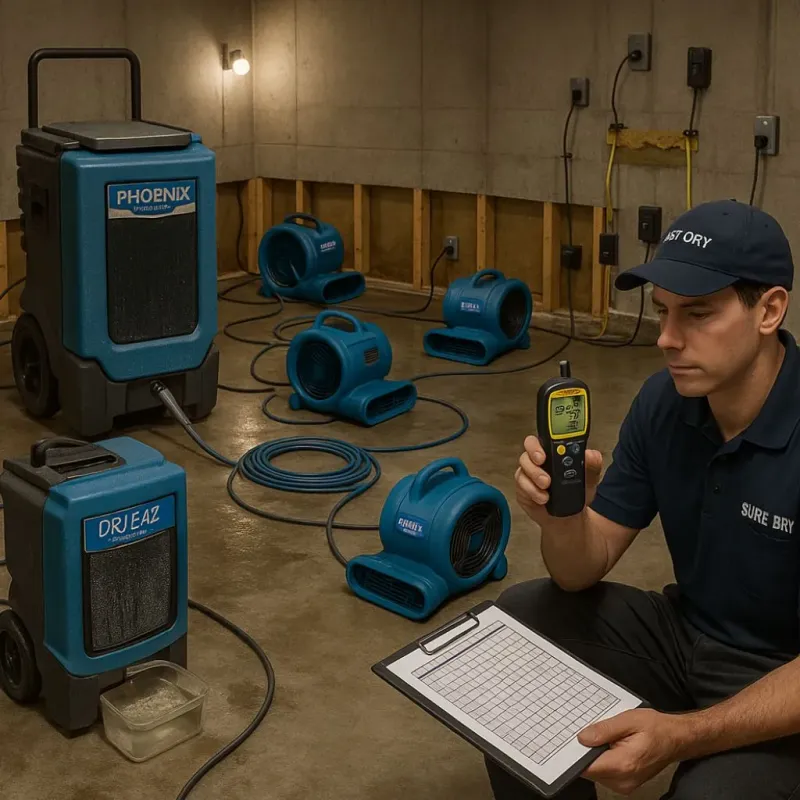 Structural Drying and Dehumidification process in Nahunta, GA